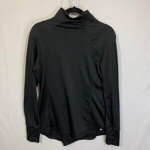 Woman’s running/athleisure layer. Black size large. Zipper mock neck. Ne…